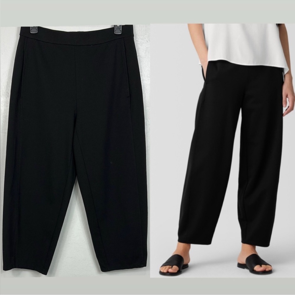 Eileen Fisher Lantern Double Knit Ankle Pants Size M